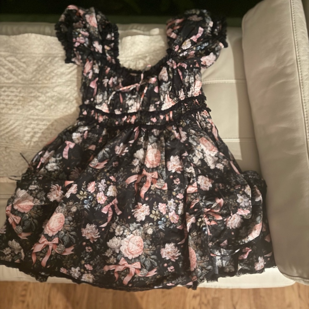 Selkie Black and Pink Floral Dress